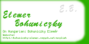 elemer bohuniczky business card