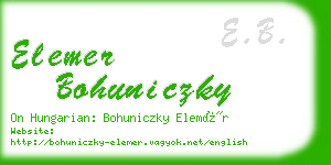 elemer bohuniczky business card